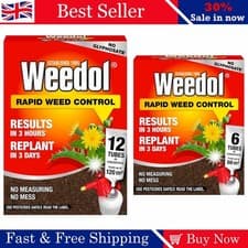 Image of Weedol Rapid Weedkiller Liquid Concentrate Weed Killer Pathclear 6 &12 Tubes