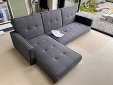 Image of Unused L-Shaped Dark Grey Modular Sofa Bed - Left or Right Handed - 217cm 77/130