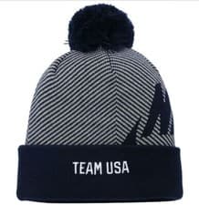 Image of Nike Olympic Team USA Knit Hat Beanie United States Cuffed Pom 2022 Winter NWT