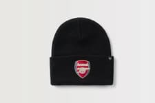 Image of Arsenal Adult Beanie 47 Brand Black Football Hat - New