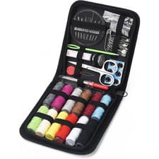 Image of Sewing Kit Set Box Small Travel Adults Needles Thread to Sew Make 82 Pcs Case