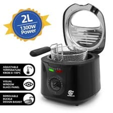 Image of SUPERLEX 2L Deep Fat Fryer Chip Electric Non-Stick & Safe Basket Handle & Window