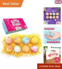 Image of 8 Handmade Bath Bombs Set - Summer Fruits Luxury Spa Gift for Her