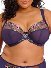 Image of Elomi Himari Bra Lingerie Plunge Low Centre Side Support Embroidered Bras