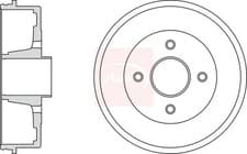 Image of APEC DRM9911 Brake Drum Rear Braking Fits Nissan Kubistar Renault Kangoo
