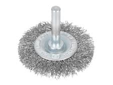 Image of BlueSpot Tools Flat Steel Wire Wheel Brush 50mm x 6mm Arbor