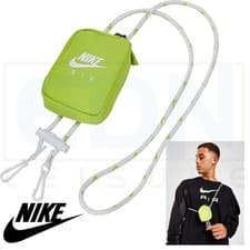 Image of Nike Air Pouch Lanyard Wallet Purse Small Zip Bag Green School Festival Pocket