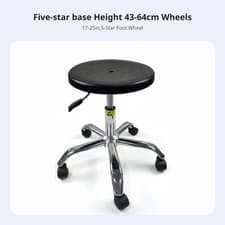 Image of Adjustable Backless Round Stool noiseless casters Round Rolling Stool sturdy