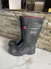 Image of Dunlop Terra Pro Black Full Safety Wellington Boots Wellies Size 8 