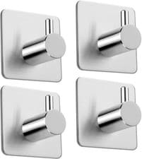 Image of 4 Pack of Self Adhesive Hooks, Max 8kg Load Sticky Hooks, Tea Towel Hooks