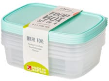 Image of Wham Food Storage Plastic Kitchen Lunch Box Container with Lid 1L - Set of 4