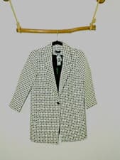 Image of Not Your Daughter's Jeans NYDJ Jacket Long Line Blazer Gray White Size XXS