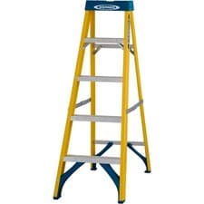 Image of Werner 5 Tread Fibreglass Step Ladder GRP EN131 Non-Conductive Trade Use
