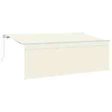 Image of vidaXL Retractable Awning Cream 400 x 200 cm Polyester and Aluminium, Adjustable