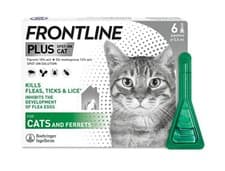 Image of FRONTLINE Plus Flea & Tick Treatment for Cats and Ferrets - 6 Pipettes