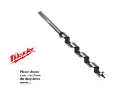 Image of Milwaukee Individual 230mm Long Wood Auger Drill Bits Hard Soft Hex Shank