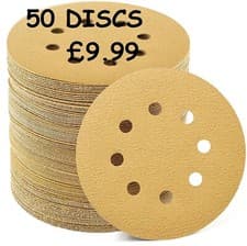 Image of SANDING DISCS 125mm 8 HOLE 5 inch GOLD TRADE QUALITY Hook & Loop 40 - 800 GRIT