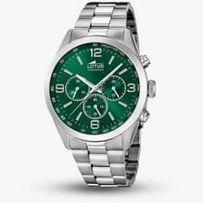 Image of Lotus Mens Stainless Steel Green Dial Chronograph Watch L18152/F