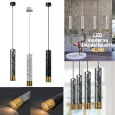 Image of LED Pendant Light Cylindrical Aluminium GU10 Ø6cm Modern Hanging Lamp Kitchen Counter