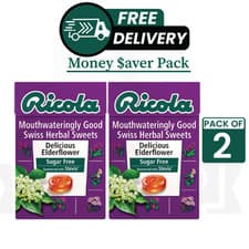 Image of 2 x RICOLA - Box - Elderflower Sugar Free 45g EXP - 30/06/2026
