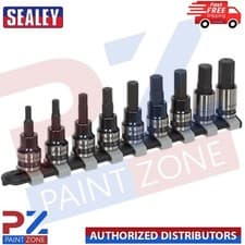 Image of Sealey AK7986 9pc 3/8" Sq Drive Hex Key Socket Bit Set - Black Series PR