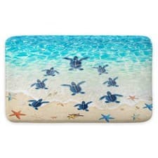 Image of Sea Turtle Beach Bath Mat Soft Foam Floor Mats for Home Bedroom Indoor，Washable