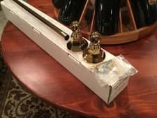 Image of Mico Designs Colonial/Hex 18" PVD Brass Towel Bar Brand New! Box w/install pack.