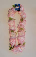 Image of Luxury Hawaiian Hula Pink Flower garland necklace Lei Fancy Dress Accessory