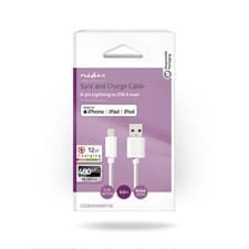 Image of Nedis 3m Long Lightning Cable [MFi Certified] 8-Pin to USB-A Male - White