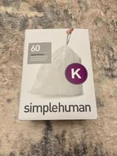 Image of Simplehuman CW0256 Code K Custom Fit Bin Liner Bulk Pack | White | 60 Bin Liners