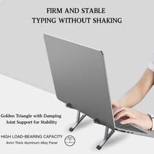 Image of Adjustable Aluminium Laptop Stand Foldable Ventilated Holder for 11-17.3" Silver