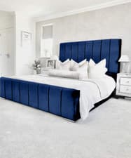 Image of Soft Plush Velvet Luxury Panel Bed with/without Ottoman Gas Lift Storage!!!