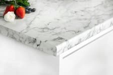 Image of Calcutta Marble Round Edge Laminate Kitchen Worktops