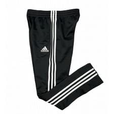 Image of Adidas Youth Straight Leg 3 Stripe Training Track Black Pants Large 14/16