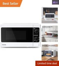 Image of Versatile 20L 800W Manual Microwave with Adjustable Timer - Compact White Design