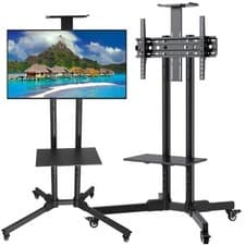 Image of 5908249829299 DNA TV STAND black steel floor stand DONNER