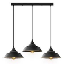 Image of Industrial 3 Way Pendant Light Modern Kitchen Hanging Ceiling Lamp shade E27