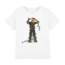 Image of Star Wars Christmas Chewbacca Tangled Lights Kids T-Shirt White