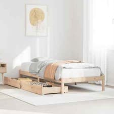 Image of Bed Frame with Drawers 90x200  Solid Wood Pine F7I1