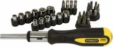 Image of Stanley 29 Piece Ratchet Socket Screwdriver Set STA054925 0-54-925