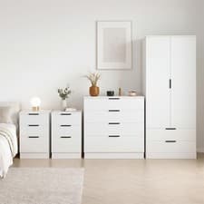 Image of 4 Piece Trega Bedroom Furniture Set Chest of Drawers Wardrobe Bedside Drawer