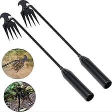 Image of 4-Teeth Weed Pulling Tool Portable Weed Puller Weeder Digger Rake Gardening Hoes