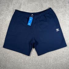 Image of NWT Adidas Originals Essential Short 2XL Mens Navy Blue Trefoil Logo Gym Casual