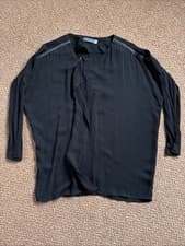 Image of Mint Velvet Black Long Sleeved Blouse UK Size 8