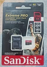 Image of SanDisk 256GB Extreme PRO microSDXC card+SD adapter