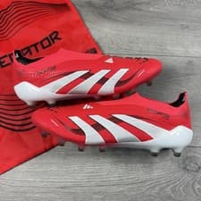 Image of Adidas Predator Elite LL Laceless AG Football Boots ‘Red’ - Size UK 8 / EU 42