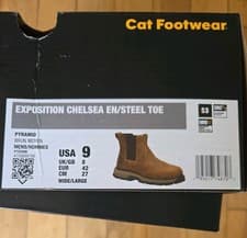 Image of Caterpillar Exposition S3 Men Chelsea Footwear Steel Toe Safety Work Boot. Size8
