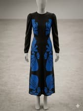 Image of RRP £149 Mint Velvet Cobalt Blue Abstract Floral Maxi Dress - Size UK 6