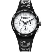 Image of Unisex Watch SUPERDRY URBAN ATHLETICS SYG205 Chrono Silicone Black Blue Orange