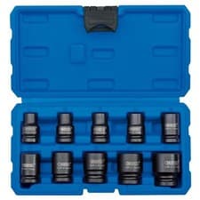 Image of 1x 10 Piece Draper 1/2" Square Drive Metric Impact Socket Set